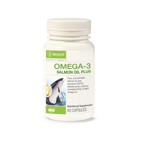 Omega-3 Salmon Oil Plus All 8 omega-3s involved in human nutrition to promote joint comfort, balance inflammation and provide cardio protective properties.