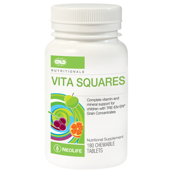 Vita Squares de GNLD fournissent une nutrition cellulaire optimale qui soutient la croissance et le développement physique et mental des enfants ainsi que leur bien-être émotionnel.